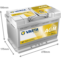 Varta Silver Dynamic AGM batteri A7 12V 70Ah